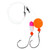 EA Lazer Pompano 2-Hook Rig, 2/0 Pill/Rnd Pnk/Wht;Org 2pk