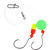 EA Lazer Pompano 2-Hook Rig, 3/0 Pill/Rnd Ylw/Org;Grn 2pk