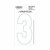 Hardline Dyer Number Refill, ''3'' White 10pk