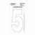 Hardline Dyer Number Refill, ''5'' White 10pk