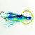 P-Line RSQ45-191 Rigged Squid Skirt - 4 1/2", Glow/Blue & Black Stripe - RSQ45-191