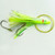 P-Line RSQ45-260 Rigged Squid Skirt - 4 1/2", White Yellow Green Glow - RSQ45-260
