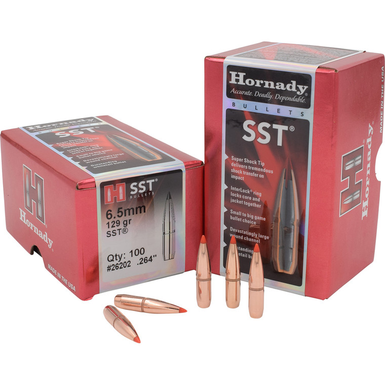 Hornady SST Bullets 6.5mm .264 129 gr. SST 100 Box - 26202 Hornady SST Bullets 6.5mm .264 129 gr. SST 100 Box - 26202