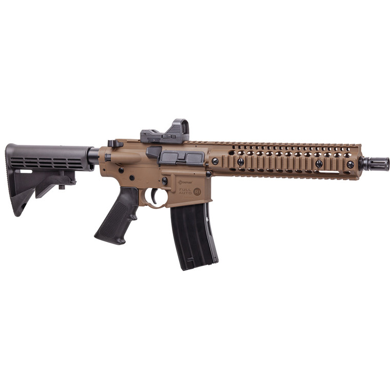 Crosman Full Auto R1 Air Rifle with Red Dot Flat Dark Earth - CFAR1X