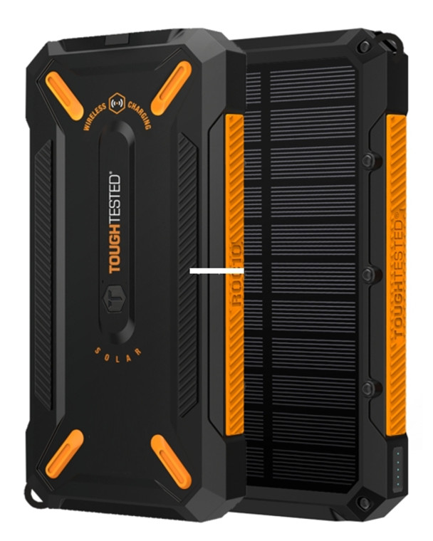 Tough-Tested - Tough-Tested TT-PBW-10C Power Bank - 10,000 mAh Qi Wireless& Solar w/18W - TT-PBW-10C