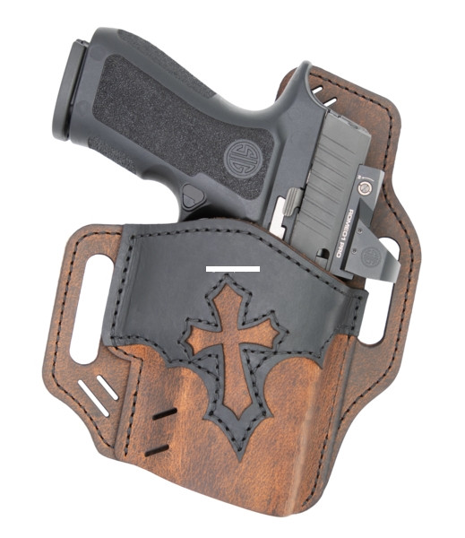 Versacarry - Versacarry UGA4BRN Guardian Holster - Arc Angel Design w/cross, OWB - UGA4BRN