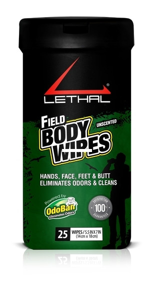 Lethal - Lethal 9423W67-25W12 Field Body - Wipes Unscented 25 Count - 9423W67-25W12