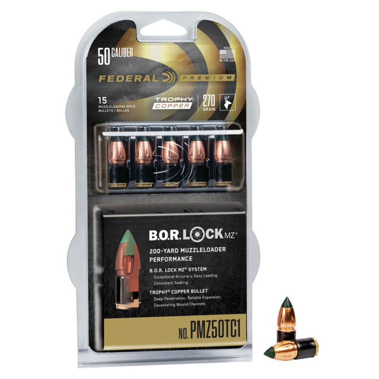 Federal Ammunition - Case Of 10 Bullet 270gr Trophy Cpr Mz W/bor Lck Sys - PMZ50TC1 Federal Ammunition - Case Of 10 Bullet 270gr Trophy Cpr Mz W/bor Lck Sys - PMZ50TC1