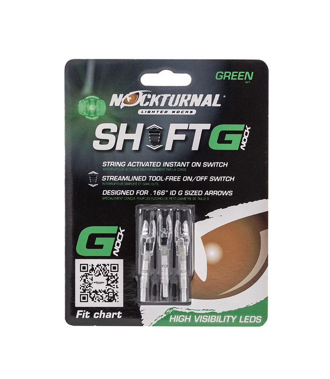 Nockturnal NT-814 G Nock Shift - Green 3Pk - NT-814