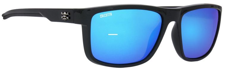 Calcutta P1BM Palma Sola Sunglasses - Shiny Black Frame Blue Mirror Lens - P1BM