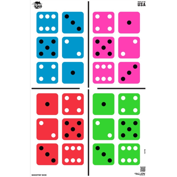 Allen 15778 Ez Aim Fun Shootin' - Dice Paper Target 23 X 35, 3 Pack - 15778