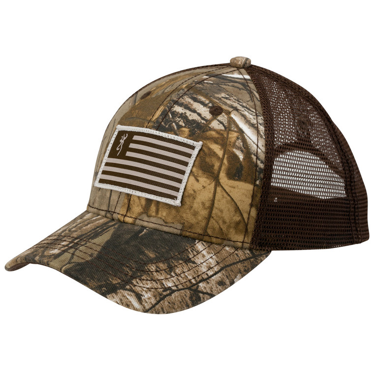 Browning 308176881 Cap Mesh Back - Patriot W/Flag Rtx Color Snap - 308176881
