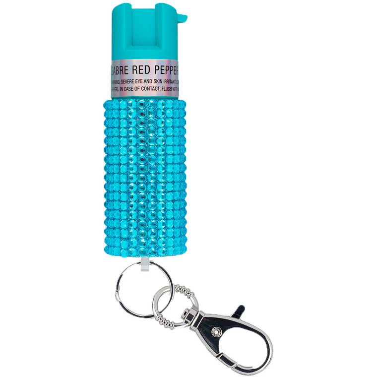 Sabre Jeweled Pepper Spray Teal with Key Ring - KR-J-TL-02