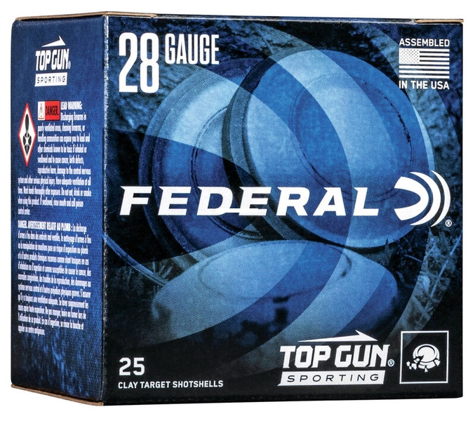 Federal TGS2821 7.5 Top Gun - Shotshell, 28 Gauge, 2-3/4", 3/4oz - TGS2821 7.5