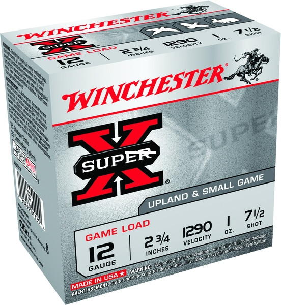 Winchester XU127 Super-X Shotshell - 12 GA, 2-3/4 in, No. 7-1/2, 1oz - XU127
