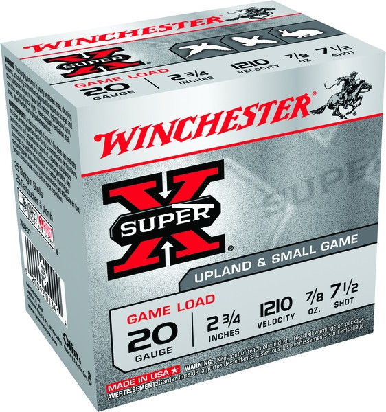 Winchester XU207 Super-X Shotshell - 20 GA, 2-3/4 in, No. 7-1/2, 7/8oz - XU207