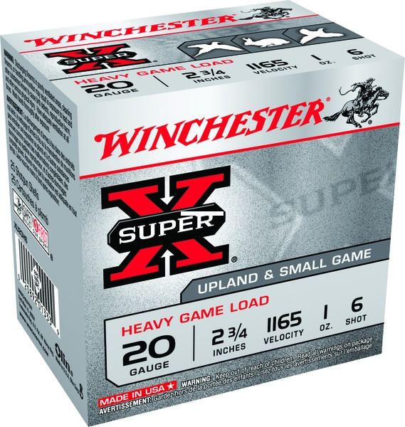 Winchester XU20H6 Super-X Shotshell - 20 GA, 2-3/4 in, No. 6, 1oz, 2-1/2 - XU20H6