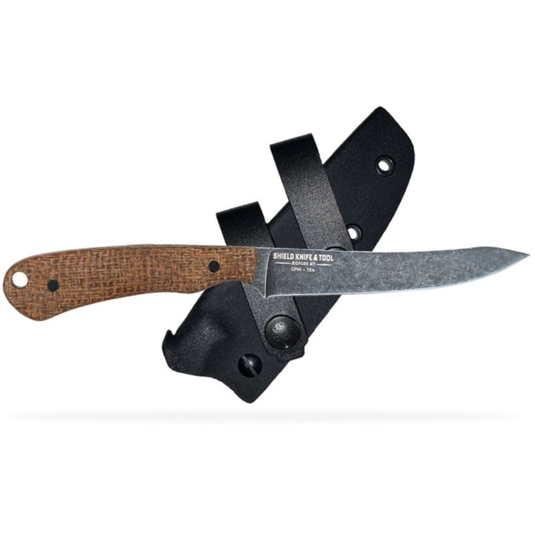 Shield Arms - Nimrod Acid Wash Brown Burlap Micarta - SKTNIMRODACIDBRNBUR