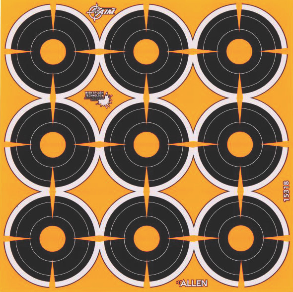 Allen - Adhesive Sight-in Target - Splash 2in 9dot 12pk - 15318