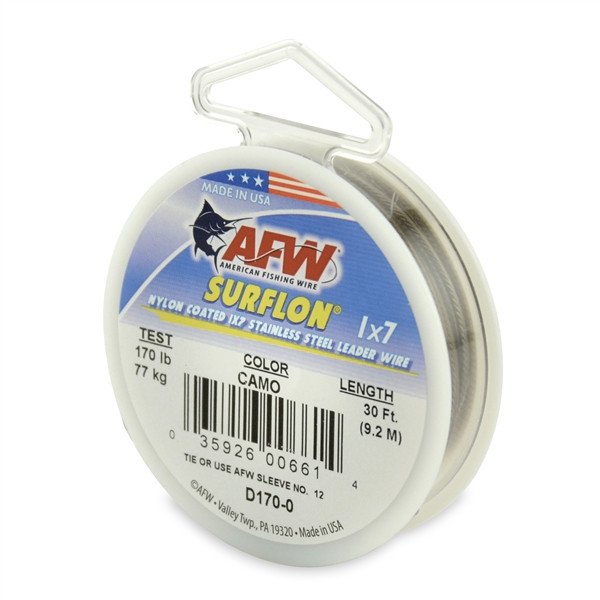 AFW - Surflon Nylon Coat Wire - 30ft Camo 170lb - D170-0