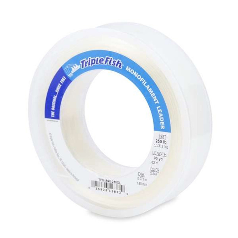 AFW - Triple Fish Mono Leader - Clear 250lb 90yd - TFM-B90-250CL AFW - Triple Fish Mono Leader - Clear 250lb 90yd - TFM-B90-250CL