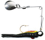 Betts - Split Tail Spin-nickel - 1/8oz Black Yel Str/red - 023ST-38N