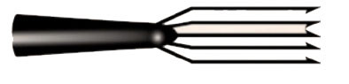B&M - Fish/frog Spear - 4-tine 1.5x7.5in - 44PK