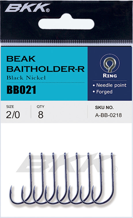 BKK - Beak Baitholder-r Hook - Black Nickel 5/0 6pk - A-BB-0221