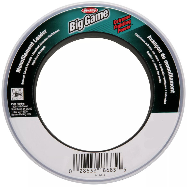 Berkley - Big Game Mono Leader - 100yd 100# Clear - BGLC100-15