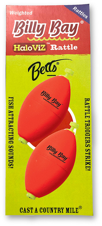 Betts - Billy Bay Snap-on Float - 2.5in Oval Red 2pk - M250WR-2R