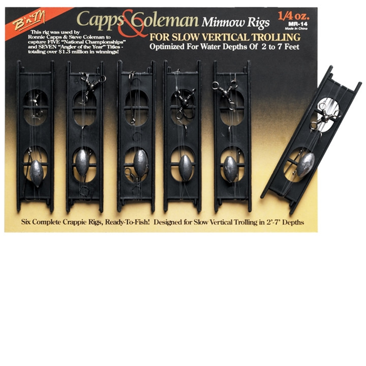B&M - Caps/coleman Minnow Rig - 1/4oz W/e214 Hooks 6pk - MR14