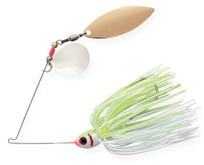 Booyah - Tandem Blade Spinnerbait - 1/2oz Co/wl-white/chart - BYBT12616