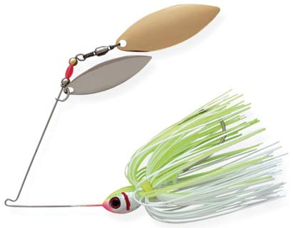 Booyah - Double Willow Spinnrbait - 1/2oz Wl/wl-white/chart - BYBW12616