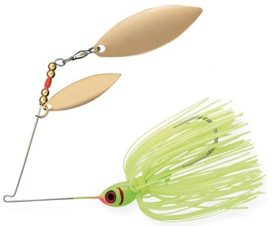 Booyah - Double Willow Spinnrbait - 3/8oz Wl/wl-chartreuse - BYBW38617