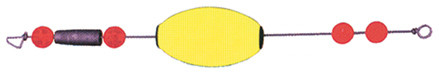 Comal - Oval Wgtd Reddi Float - 2.5in Yellow 50bg - WO250RRY-50