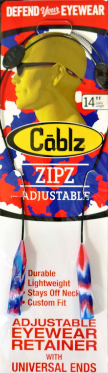 Cablz - Zipz Sunglass Retainer - 14in Red/white/blue - ZipzMarble