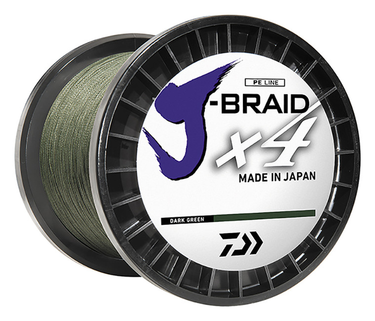 Daiwa - J-braid X4 Line - Dark Green 20lb 3000yd - JB4U20-3000DG