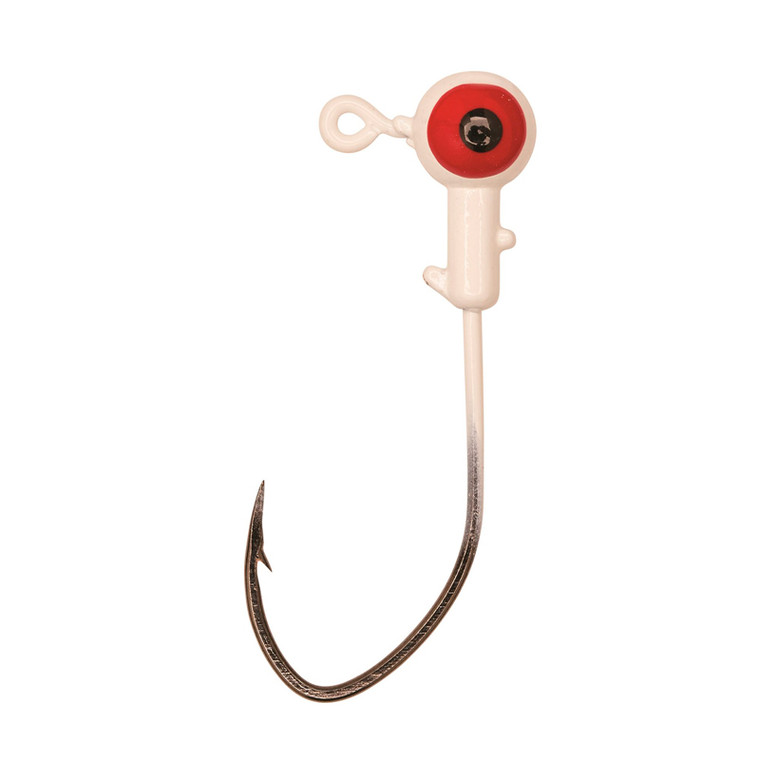 Eagle Claw - Ball Pro-v Jighead - White 1/8oz 10pk - PFPV18-1