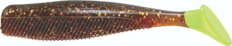 Vudu - Quiver Shad W/jighead - 3in 6pk Rootbeer/chart - E-VQSJ30-03