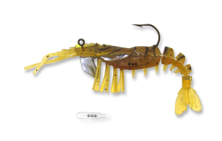 Vudu - Vudu Rattler Shrimp - 3.5in 1/4oz 2pk Rootbeer - E-VS35R-14-07