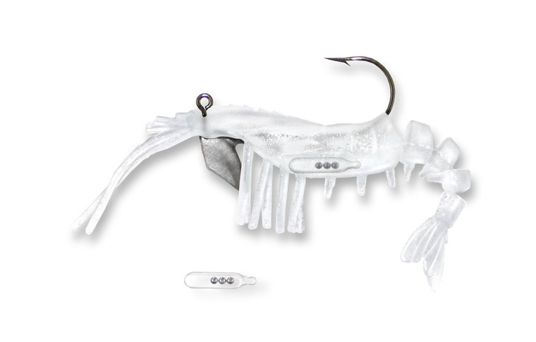 Vudu - Vudu Rattler Shrimp - 3.5in 1/4oz 2pk Glow - E-VSG35R-14-33