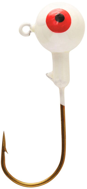 Eagle Claw - Ball Jighead - White 1/16oz 10pk - WBH116-1