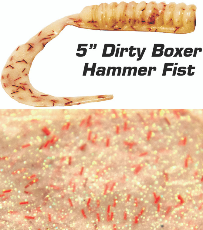 Fishbites - Dirty Boxer Curl Tail - 5in 6pk Hammer Fist - 529