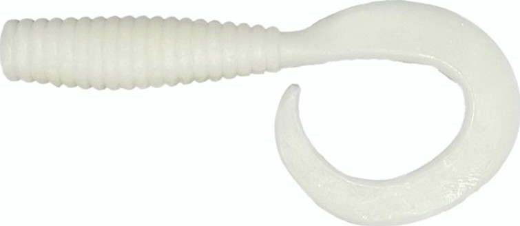 Fishbites - Curltail Grub - 6in 4pk White Knuckle - 584