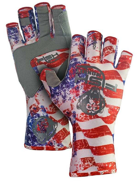 Fish Monkey - 1/2 Finger Guide Glove - Americana X-large - FM11-AMER-XL