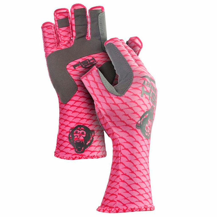 Fish Monkey - 1/2 Finger Guide Glove - Pink X-small - FM11-PNKSCALE-XS