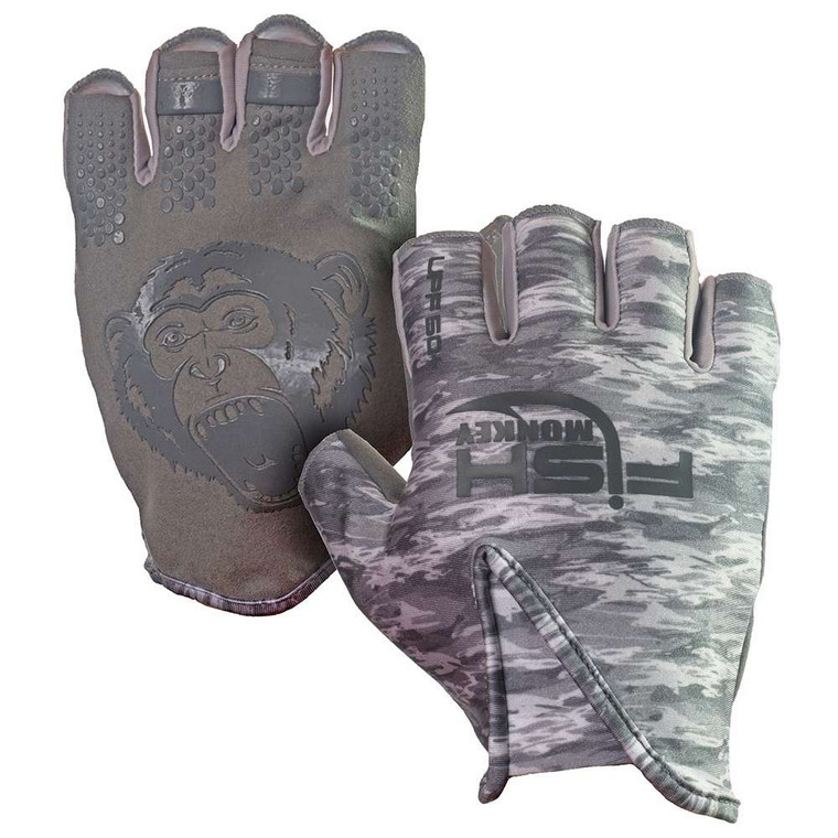 Fish Monkey - Stubby Guide Glove - Grey Water Camo Large - FM18-GREYWTRCAM-L