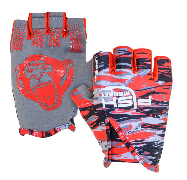 Fish Monkey - Stubby Guide Glove - Voodoo Swamp Red Medium - FM18-VSR-M