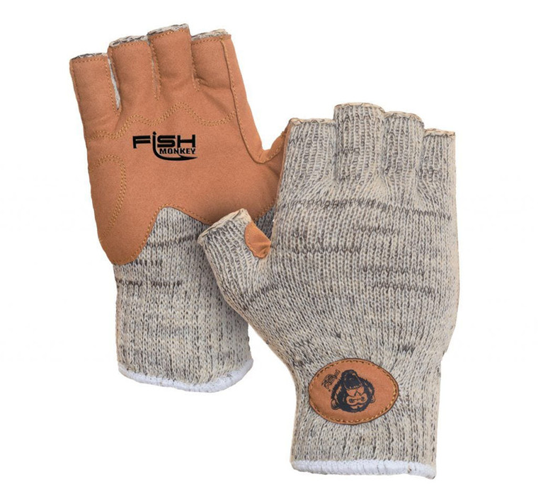 Fish Monkey - 1/2 Finger Wooly Glove - L/xl - FM30-WHL-XL