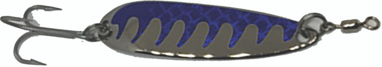 Gator Lures - Casting Spoon - 1oz Chrome Blue Tape - 100SSB-1